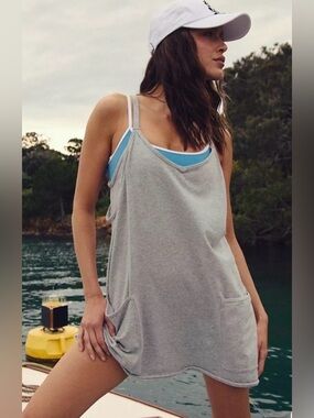 Free People FP Movement Hot Shot Mini Dress; Size XS; Color Heather Gray